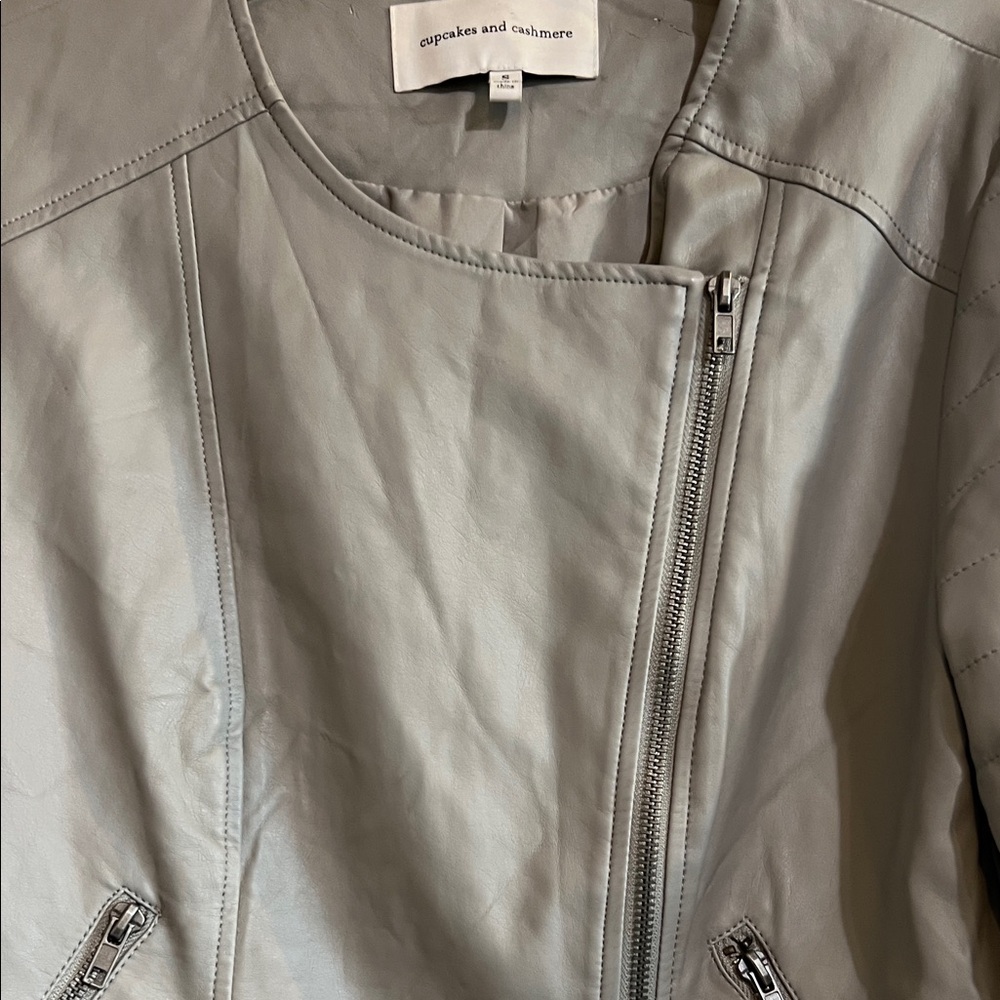 cupcakes & cashmere Gray Leather Jacket - Picture 3 of 10